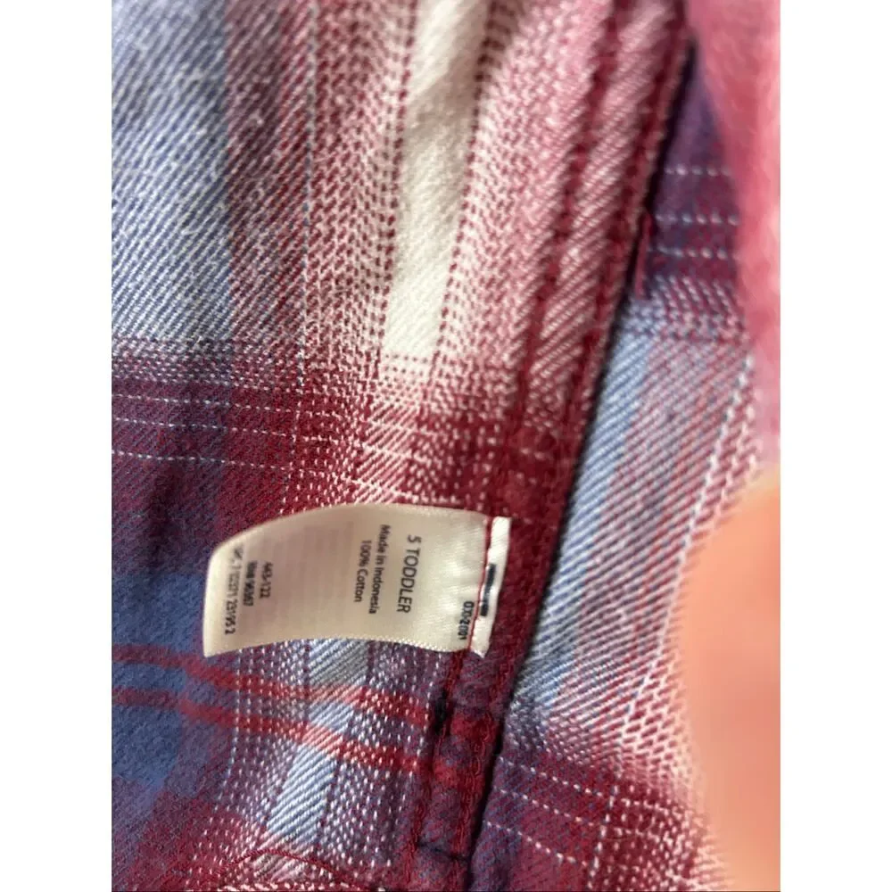 Oshkosh Boys‎ plaid shirt red blue size 5t buttons